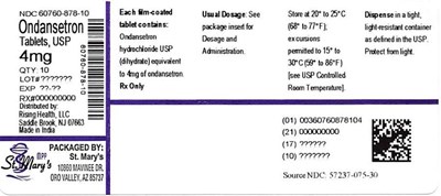 878 (Ondansetron 4mg 10ct 60760 878 10)